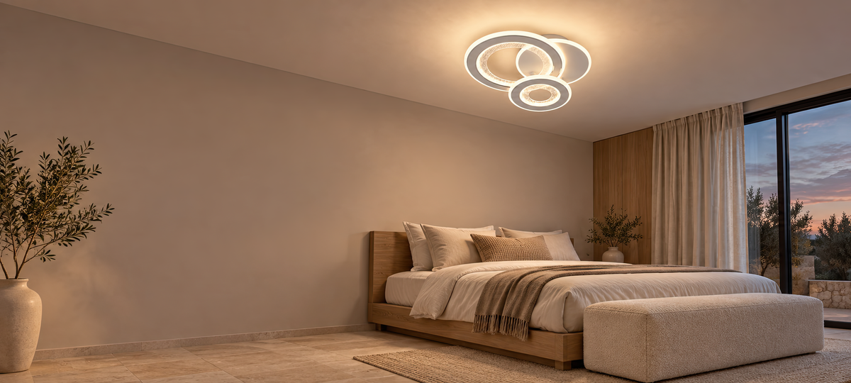 LED luster 53 W, 3 kruhy, studené/teplé/neuterálne svetlo, biela farba, imaginea 11