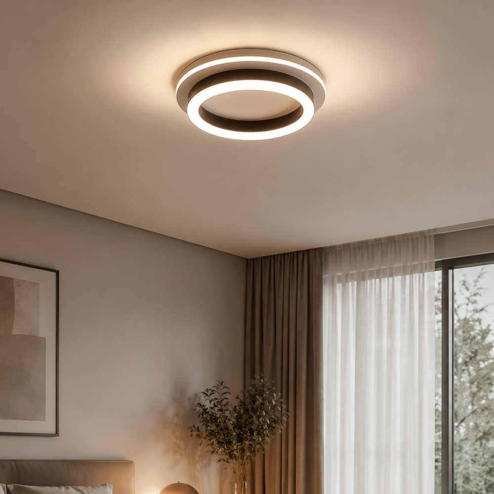 Lustra LED MODERNA 25W, Diametru 20cm, Rotunda, lumina Rece/Calda/Neutra, Negru, imaginea 6