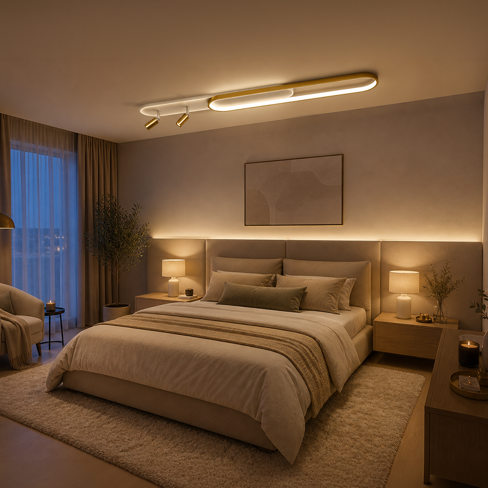 LED lustr Nastaviteľný FISSO Camilla, 66W, svetlo Studené/Teplé/Neutrálne, Lesklé zlato, imaginea 7