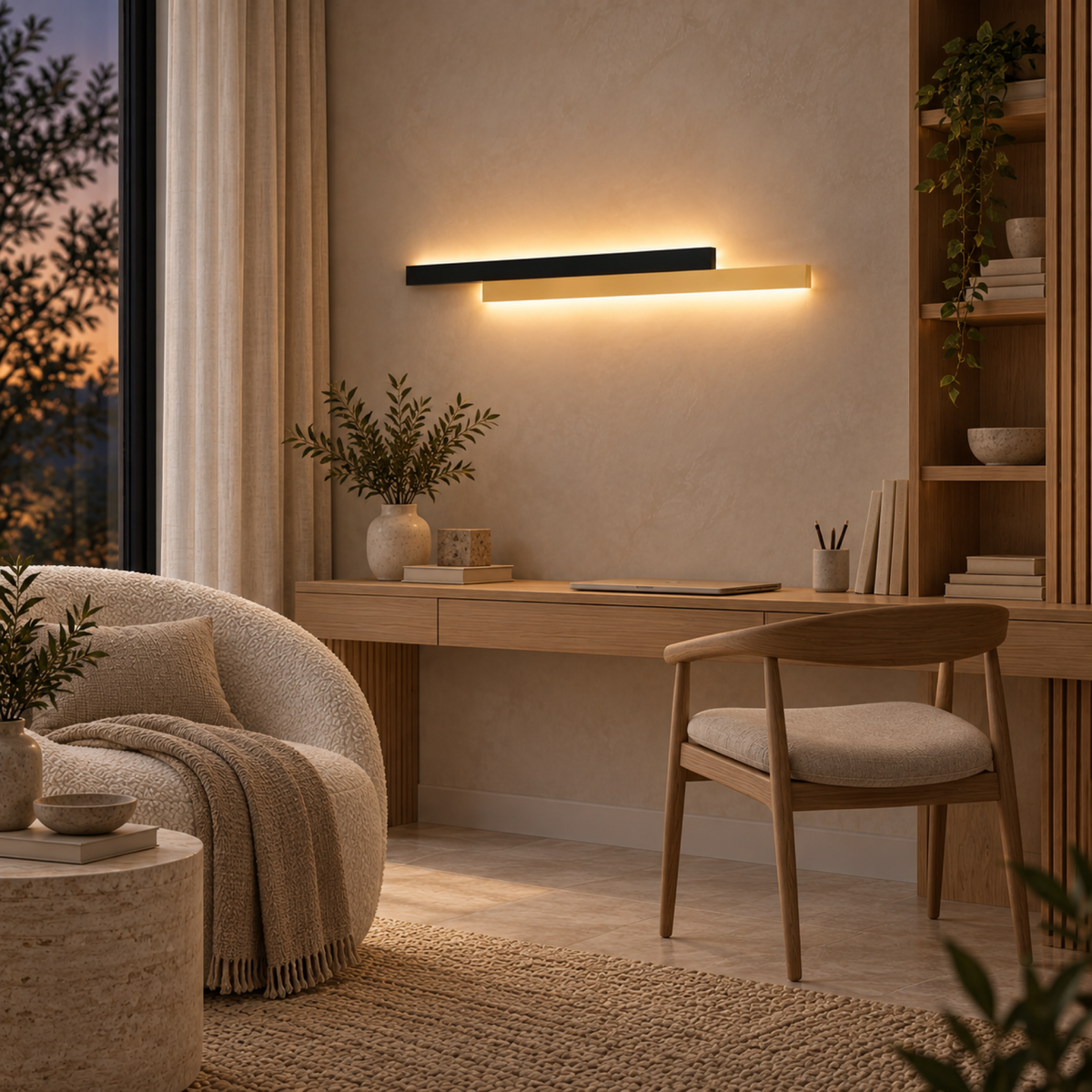 Aplica LED LINIUS 29W, 2 Elemente, Liniara, Lumina Calda/Neutra/Rece, Auriu Negru, imaginea 12