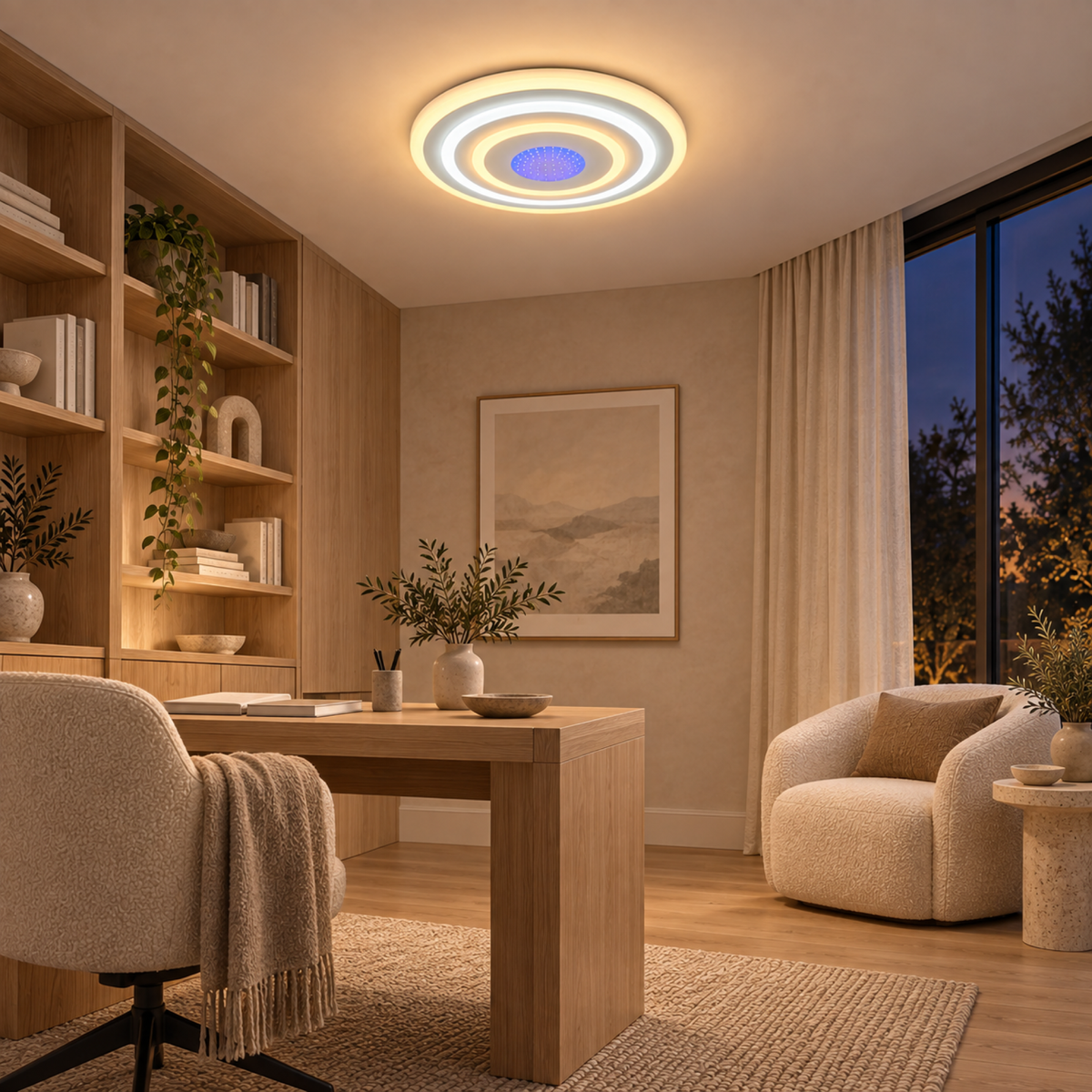 Lustra LED NIVARA 3D 20W, Diametru 30cm, lumina Rece/Calda/Neutra, Alb, imaginea 12