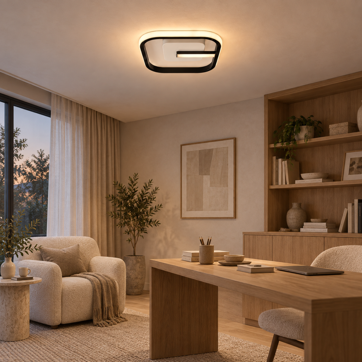 LED luster VICTORIA 19 W, štvorcový, studené/teplé/neuterálne svetlo, čierny, biely, imaginea 13