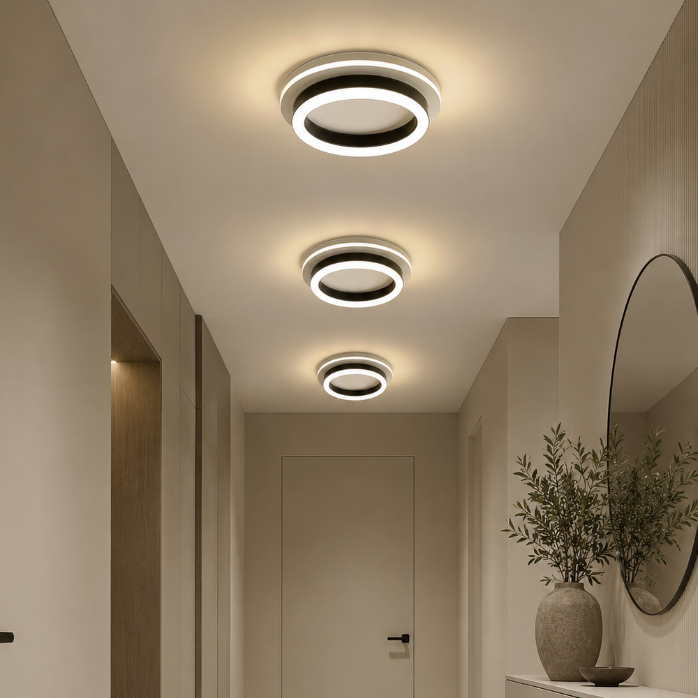 Lustra LED MODERNA 25W, Diametru 20cm, Rotunda, lumina Rece/Calda/Neutra, Negru, imaginea 7