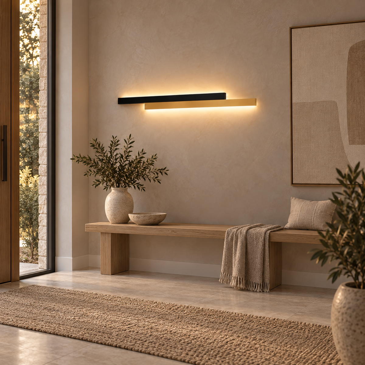 Aplica LED LINIUS 29W, 2 Elemente, Liniara, Lumina Calda/Neutra/Rece, Auriu Negru, imaginea 13
