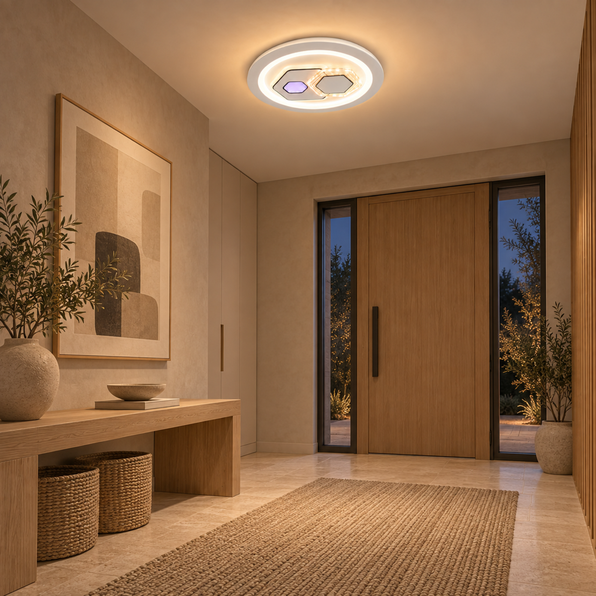 Lustra LED KATHLEEN RGB 16W, lumina Calda/Neutra, Alb, imaginea 12