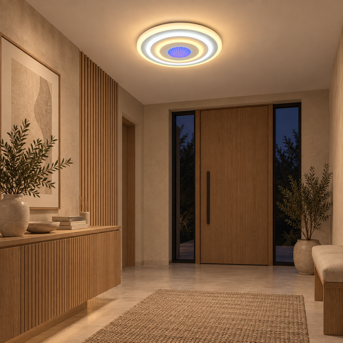Lustra LED NIVARA 3D 20W, Diametru 30cm, lumina Rece/Calda/Neutra, Alb, imaginea 13