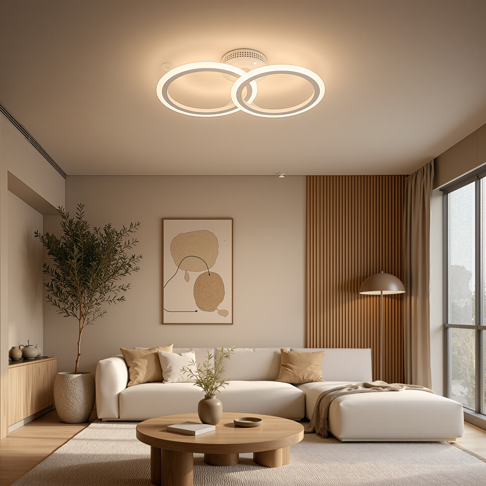 LED luster s diaľkovým ovládačom BETTY 27 W, 2 kruhy, studené/teplé/neuterálne svetlo, stm dimovateľný, biely, imaginea 12