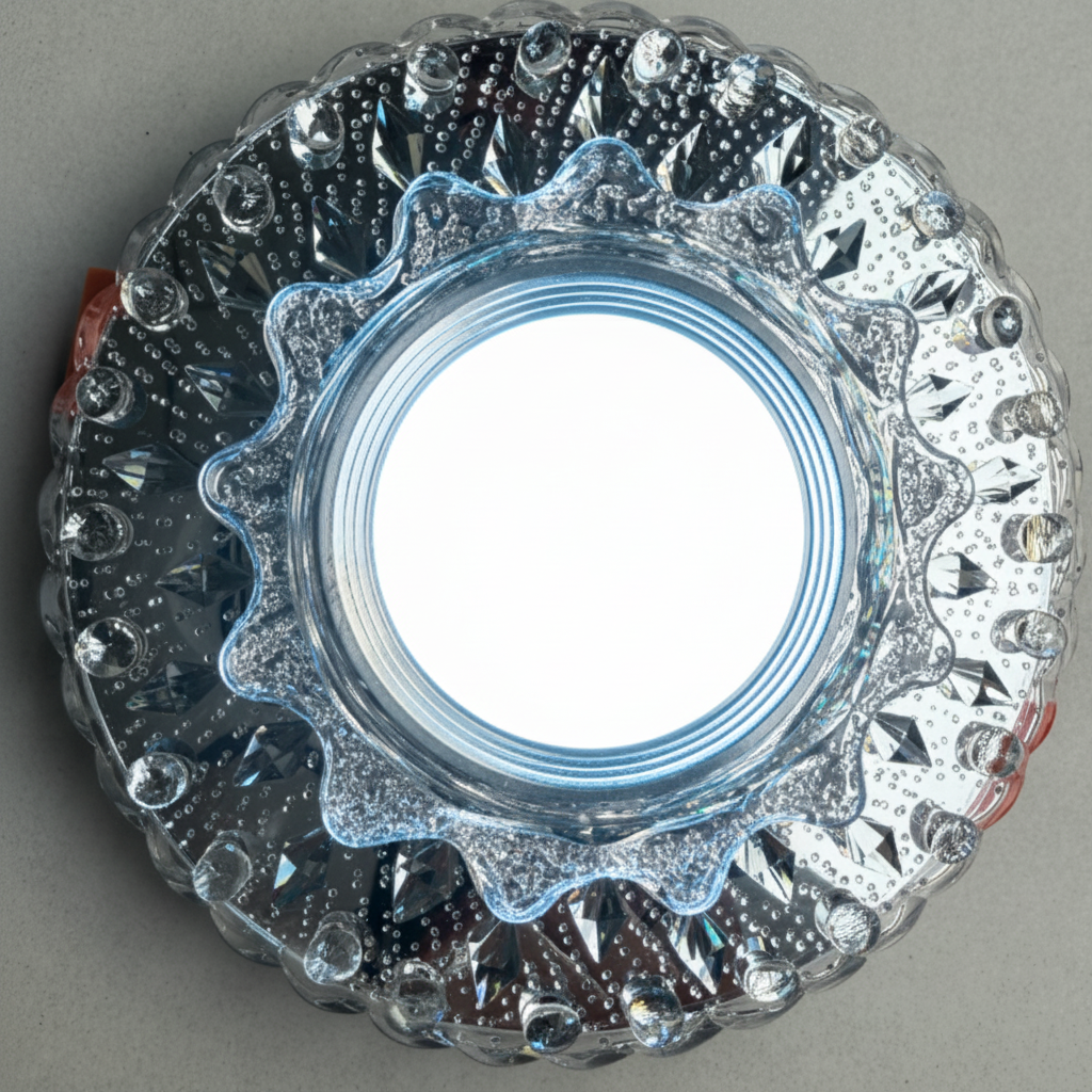 Spot LED ORBITA, 5W, Rotund, Lumina Rece + RGB, Alb, Rasina si Sticla SL683WH