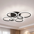 BETTY 82W LED Chandelier with Remote Control, 6 Rings, Cool/Warm/Neutral Light, Dimmable, Black