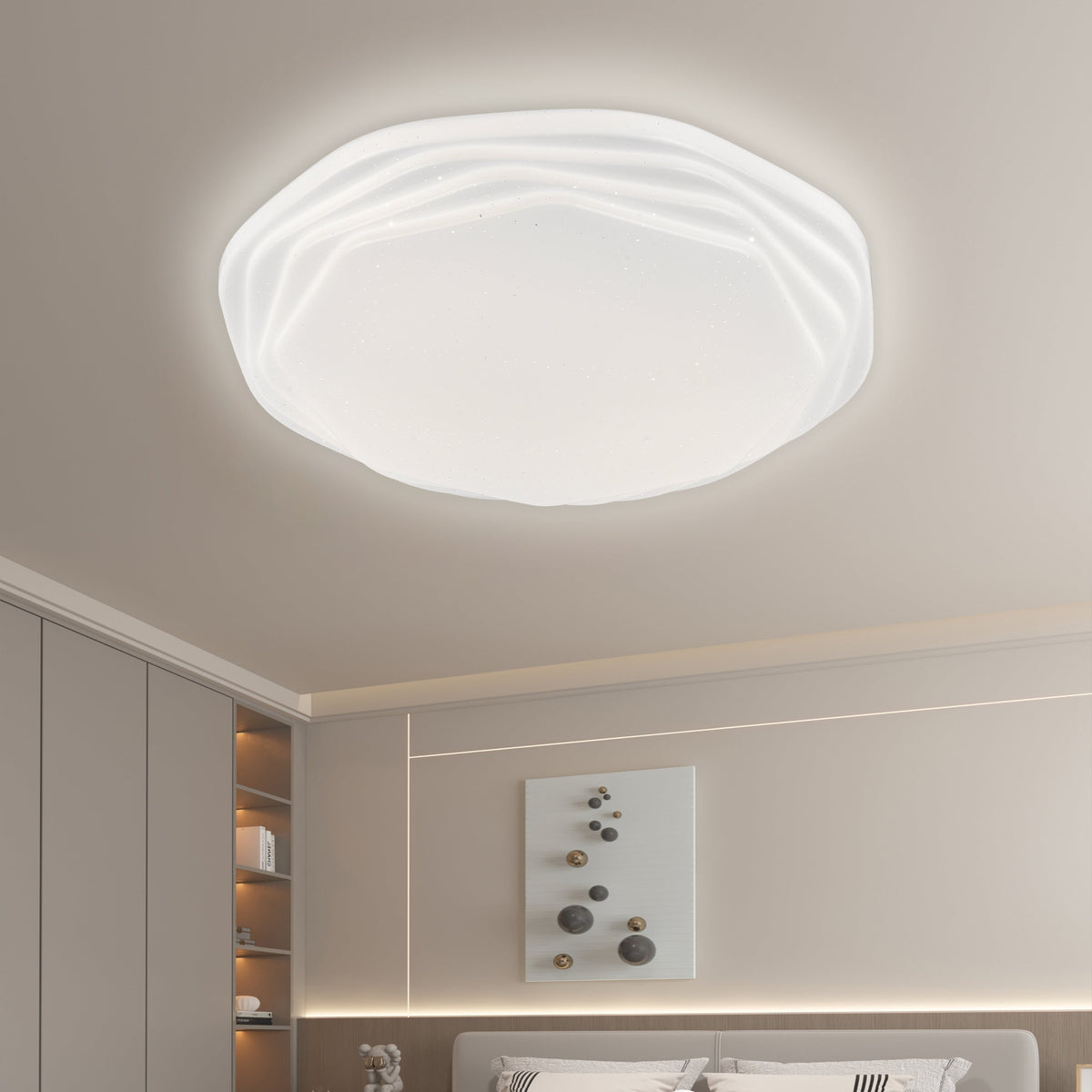 Plafonieră PL152 LED 35 cm, 31W, 3000K / 4000K / 6000K, Alb, Metal si Acril