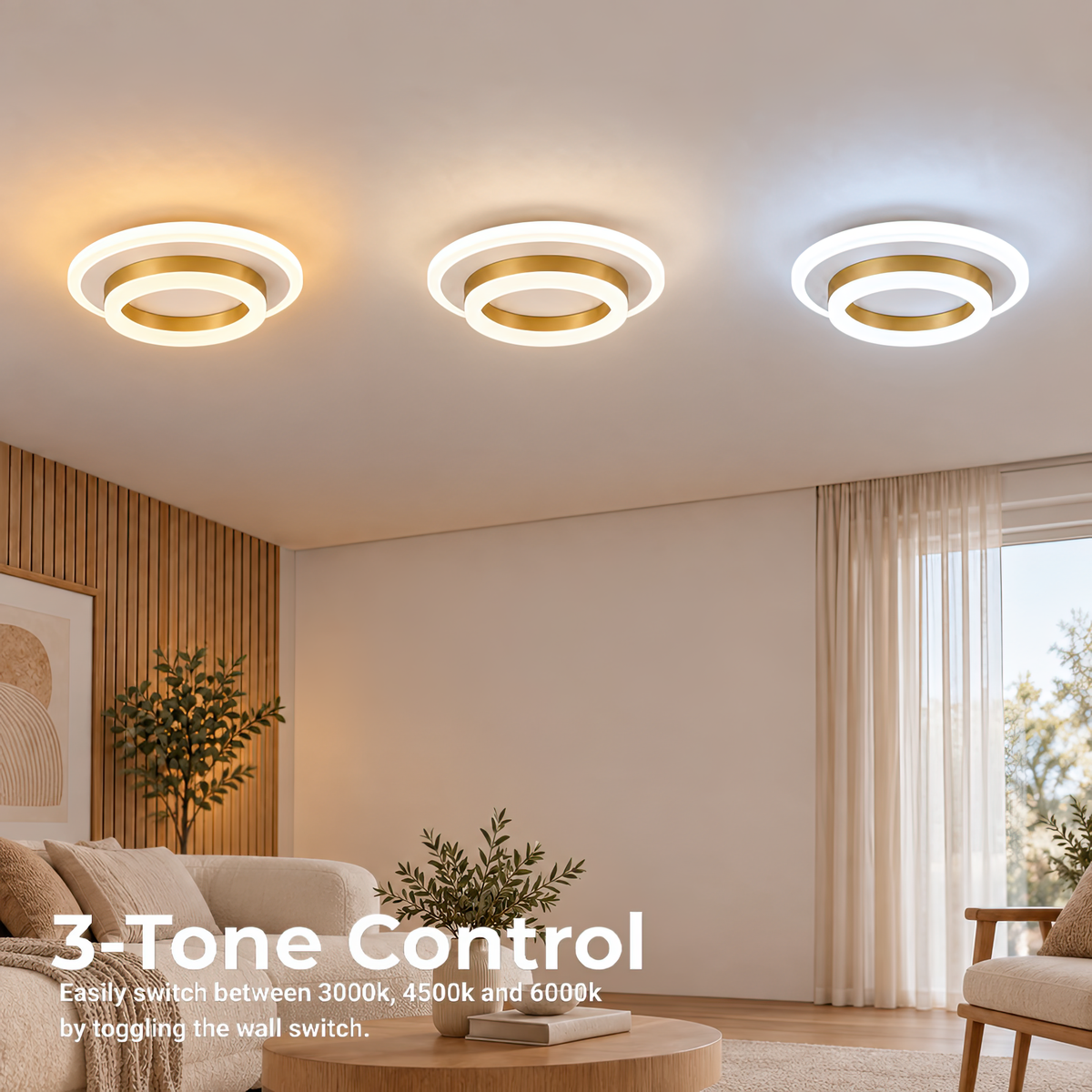 LED lustr SOLENA KROHLE 21W, priemer 20cm, svetlo Studené/Teplé/Neutrálne, Biela Zlatá, imaginea 3