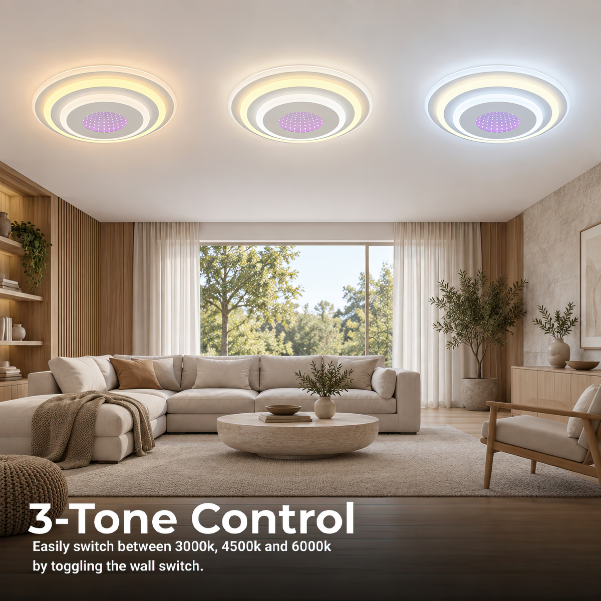 Lustra LED NIVARA 3D 20W, Diametru 30cm, lumina Rece/Calda/Neutra, Alb, imaginea 3
