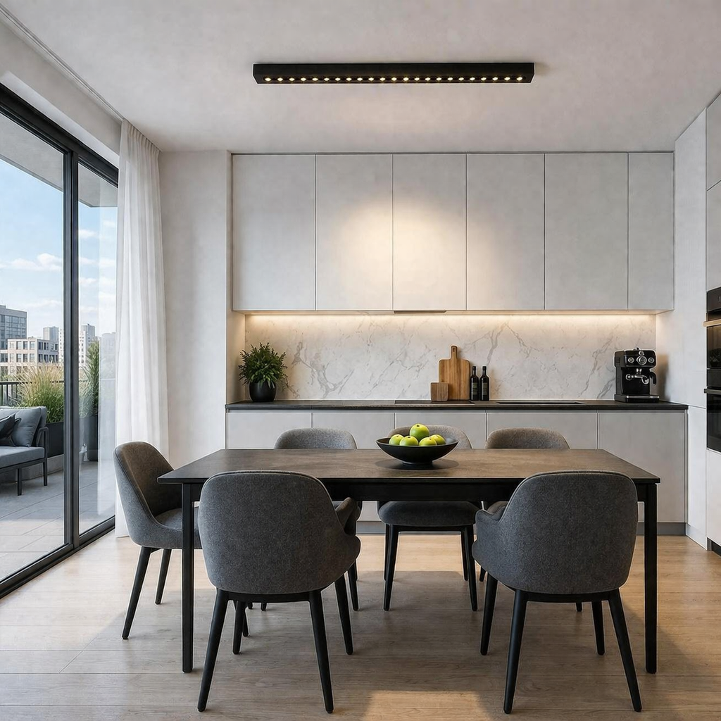 Proiector LED Liniar Aplicat Grilă 24W, Lumina Neutra 4000k, 20 surse, 54 x 3.5 x 6.5 cm