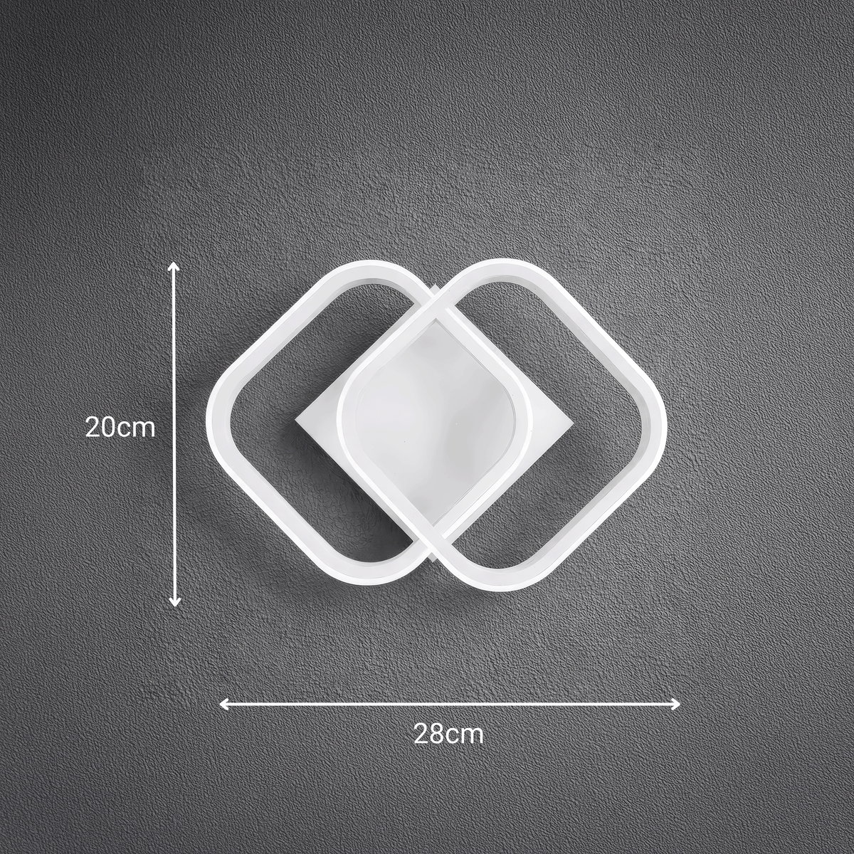 LED luster VERTEX Matrix, Prekrývajúce sa romby, Kovové rámy, 24 W, 2 romby, Studené/Teplé/Neutrálne svetlo 3000 K/4000 K/6000 K, Biela, imaginea 6