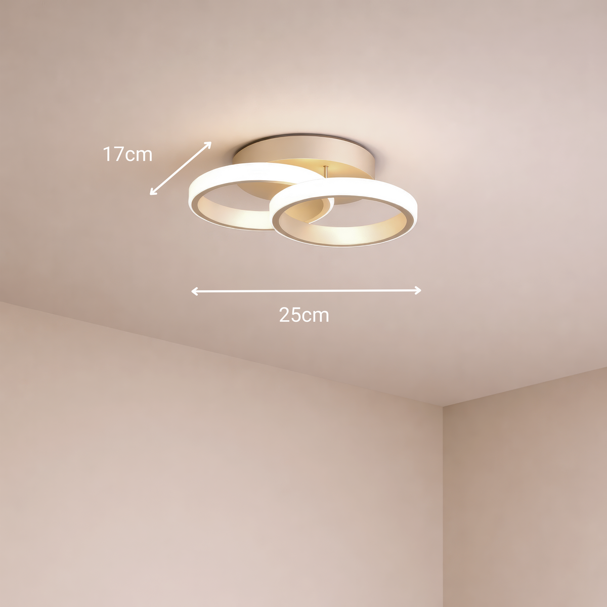 LED luster VERTEX CIRCULA 21 W, 2 kruhy, kovové rámy, studené/cieple/neuterálne svetlo, biela, imaginea 7