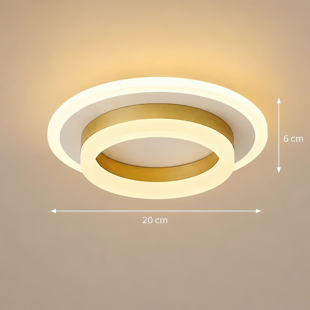 LED lustr SOLENA KROHLE 21W, priemer 20cm, svetlo Studené/Teplé/Neutrálne, Biela Zlatá, imaginea 4