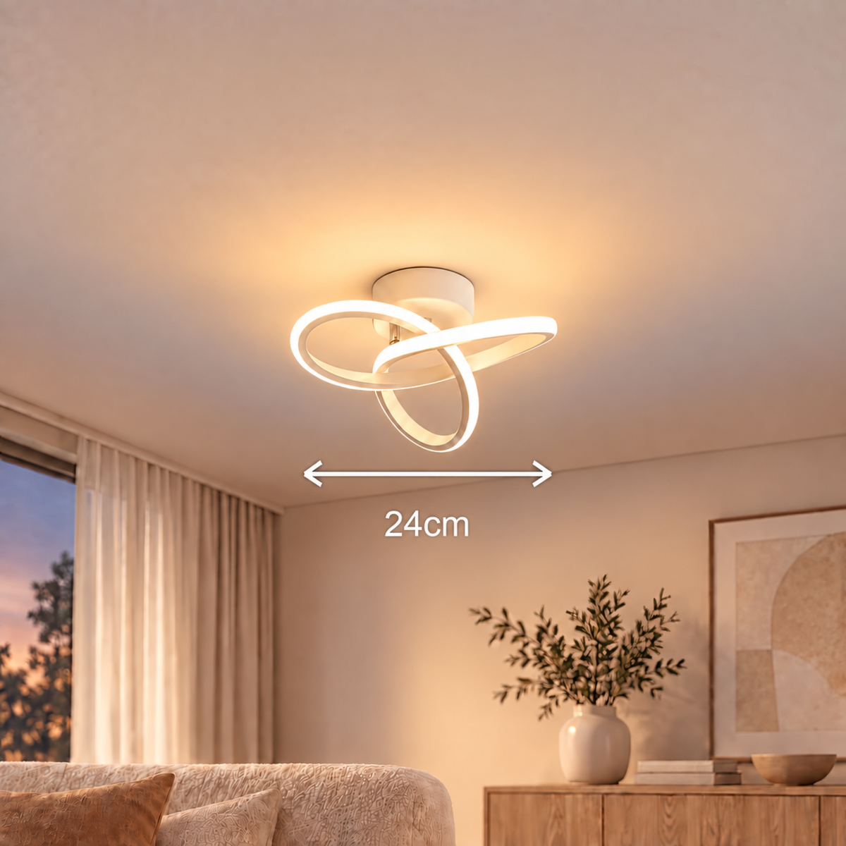 LED Chandelier VERTEX Infinitum 13W, Cold/Warm/Neutral Light, White, imaginea 4