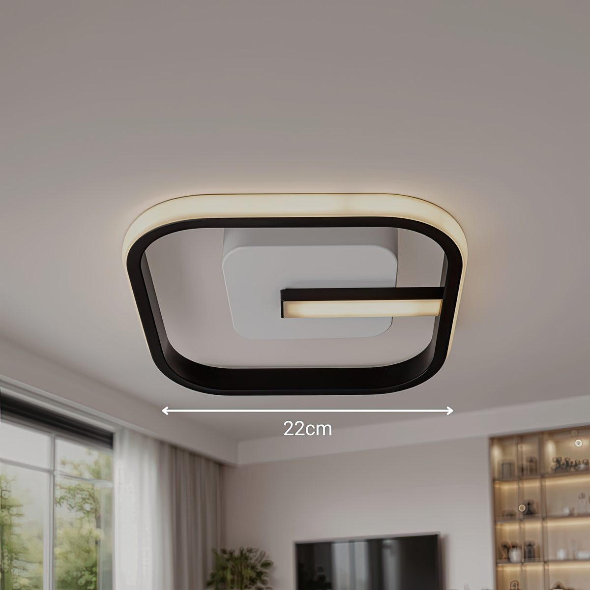 LED luster VICTORIA 19 W, štvorcový, studené/teplé/neuterálne svetlo, čierny, biely, imaginea 4