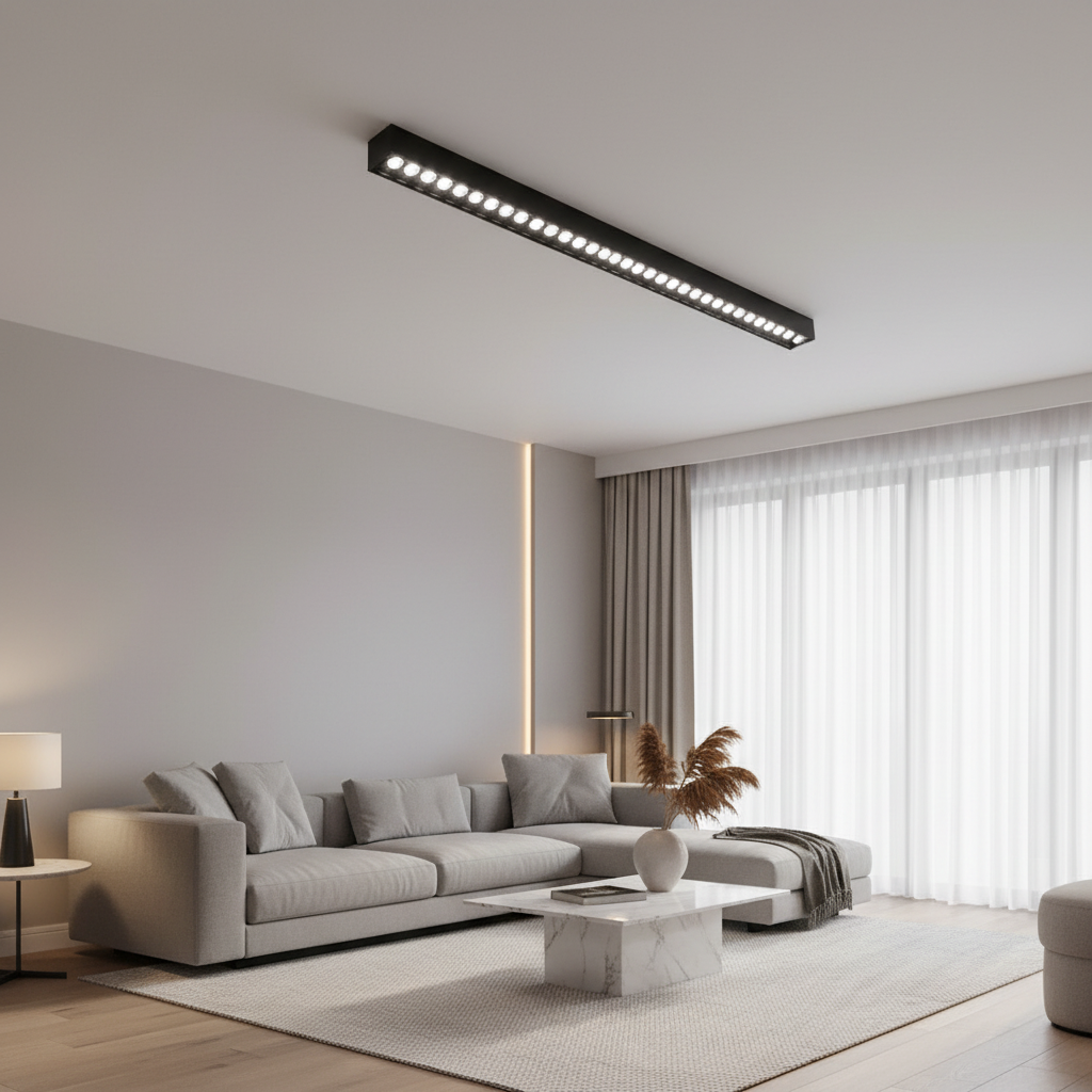 Proiector LED Liniar Aplicat Grilă 30W, Lumina Neutra 4000k, 30 surse, 80 x 3.5 x 6.5 cm
