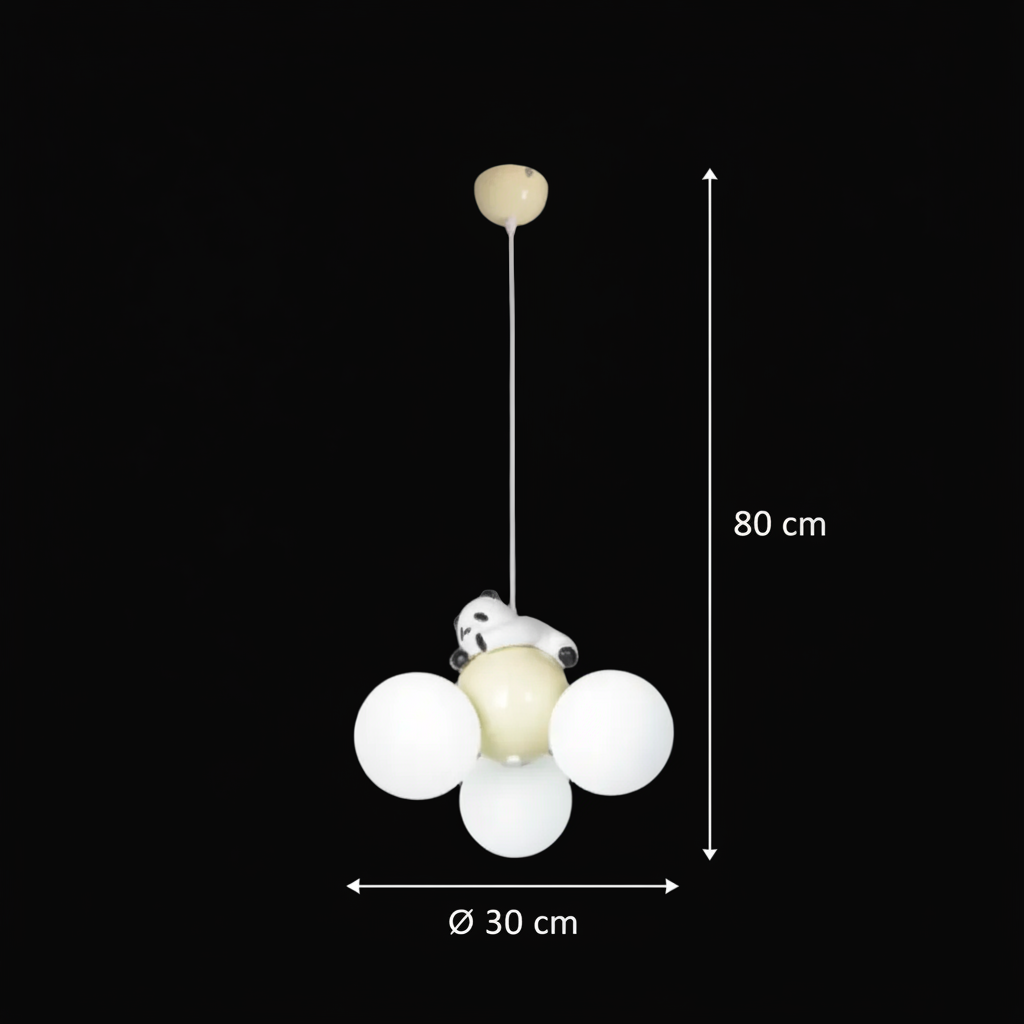 Lustra PANDA, 3xG9, D30 cm, Metal Rasina, Alb Auriu