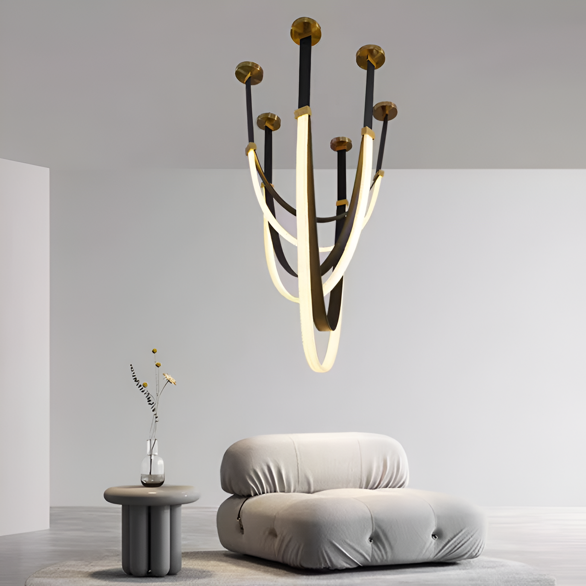 Candelabru Modern, LED, ARIA Largo, 31W, lumina Calda, Negru