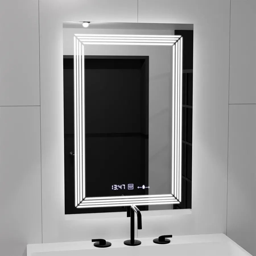 Obdĺžnikové LED zrkadlo 60x80cm Venezia, Senzor pohybu MotionGlow, Odmrazovanie, Hodiny & Termometer, Stmívateľné, Teplé/Neutrálne/Chladné svetlo 3000K/4000K/6000K, imaginea 8
