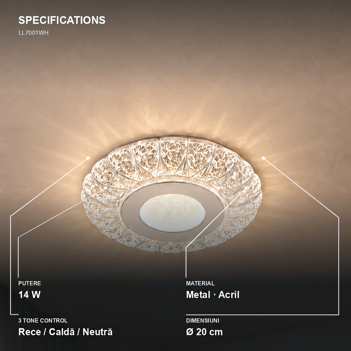Lustra LED LL7001WH