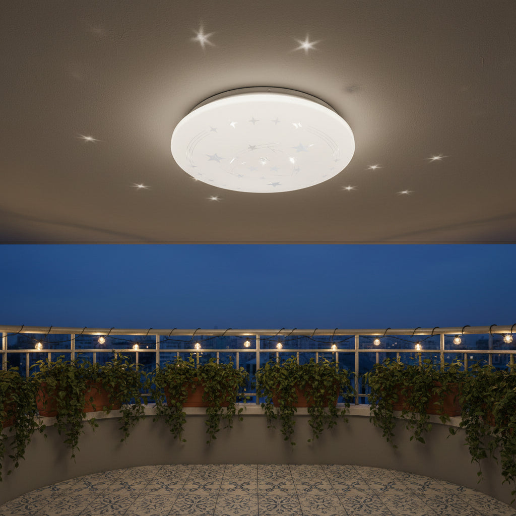 Plafonieră LED Stele 23 cm, 22W, 3000K / 4000K / 6000K, Alb, Metal si Acril