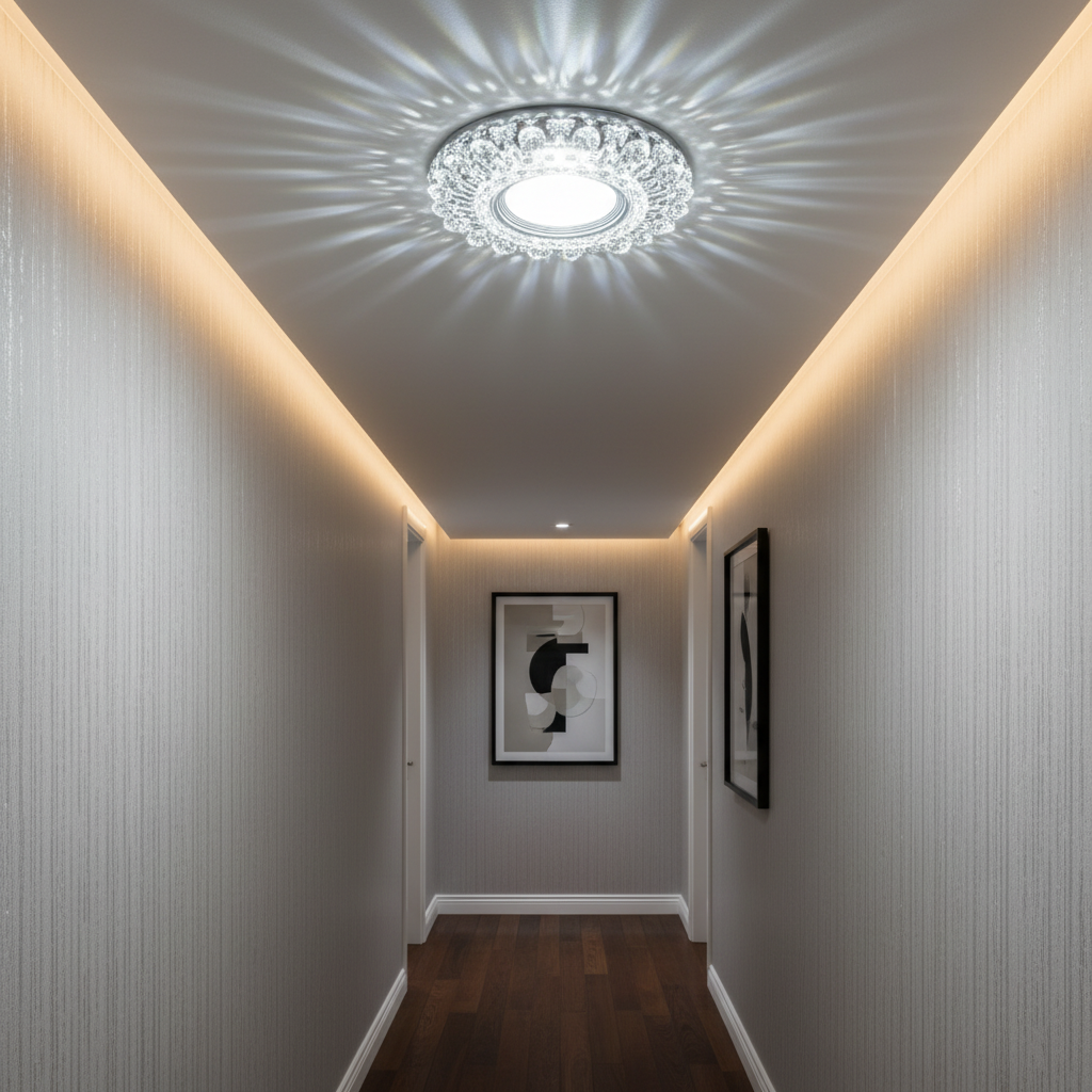 Spot LED ORBITA, 5W, Rotund, Lumina Rece + RGB, Alb, Rasina si Sticla SL685WH