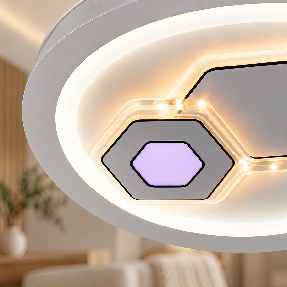 Lustra LED KATHLEEN RGB 16W, lumina Calda/Neutra, Alb, imaginea 2