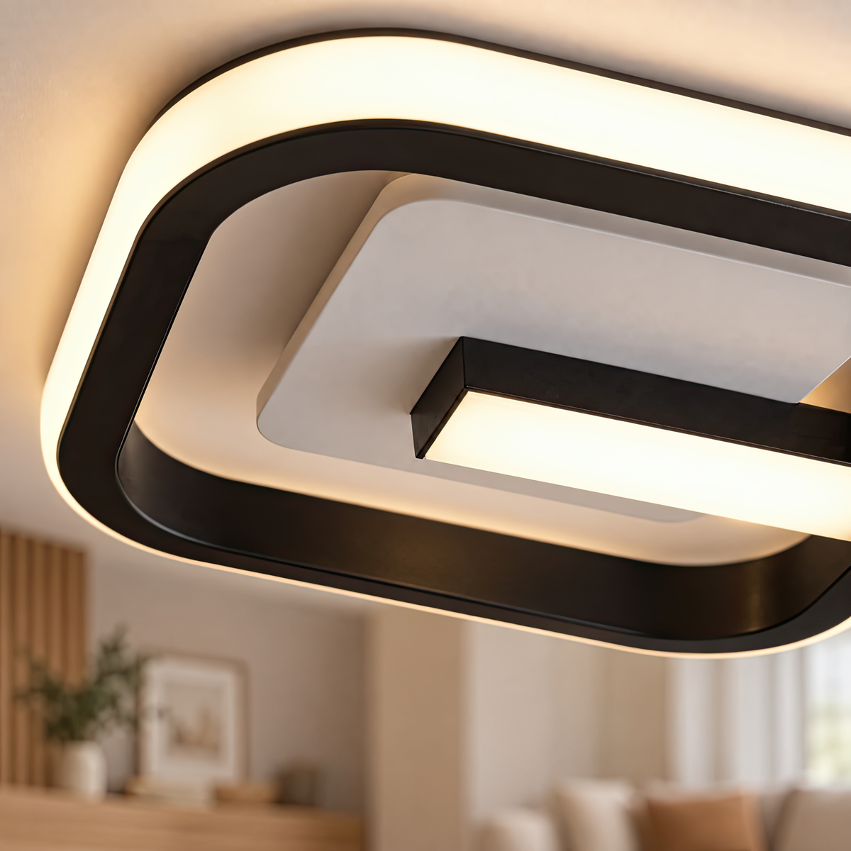 LED luster VICTORIA 19 W, štvorcový, studené/teplé/neuterálne svetlo, čierny, biely, imaginea 2