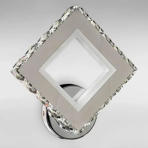 LED Ceiling Light AP2881 with Crystals, Square, 23.4W, Cool/Warm/Neutral Light, Polished Chrome, imaginea 2