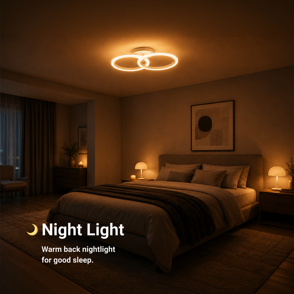 LED luster s diaľkovým ovládačom BETTY 27 W, 2 kruhy, studené/teplé/neuterálne svetlo, stm dimovateľný, biely, imaginea 6
