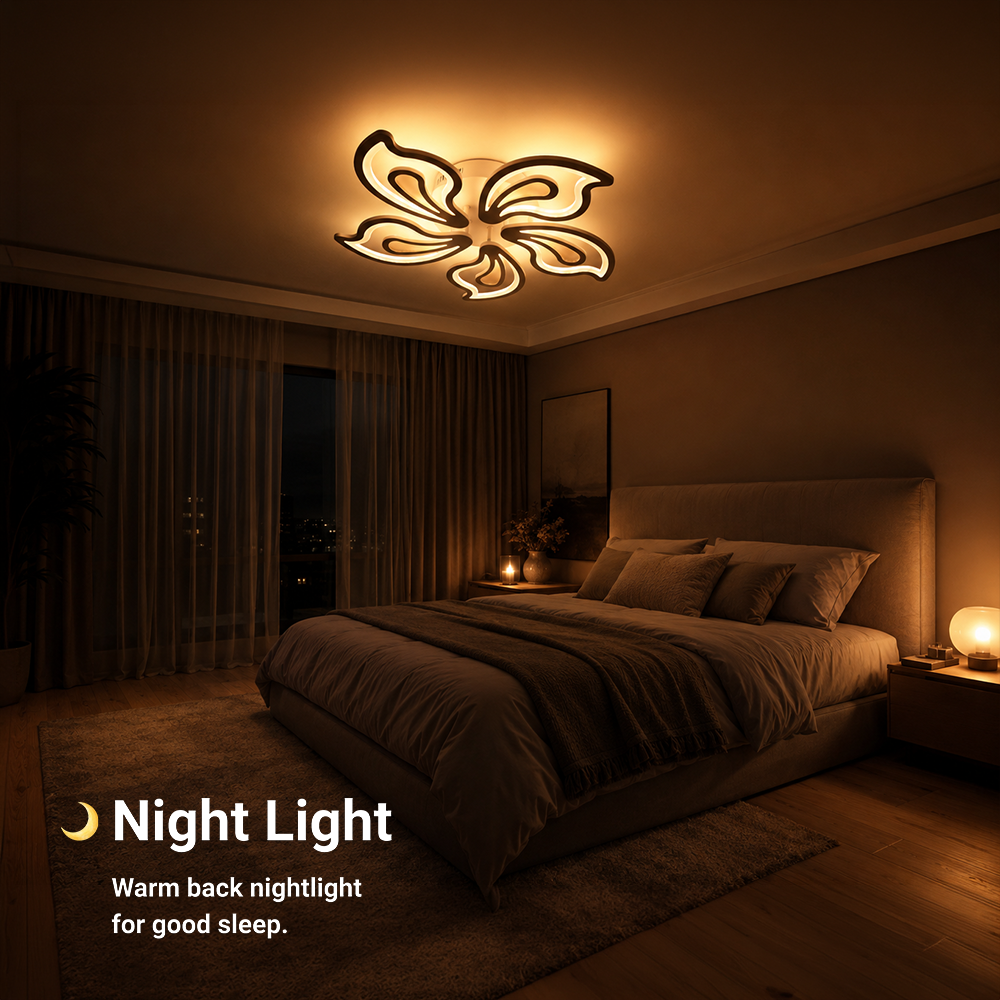 Lustra LED cu telecomanda LILY 86W, 5 Elemente, lumina Rece/Calda/Neutra, Dimabila, Alb, imaginea 6