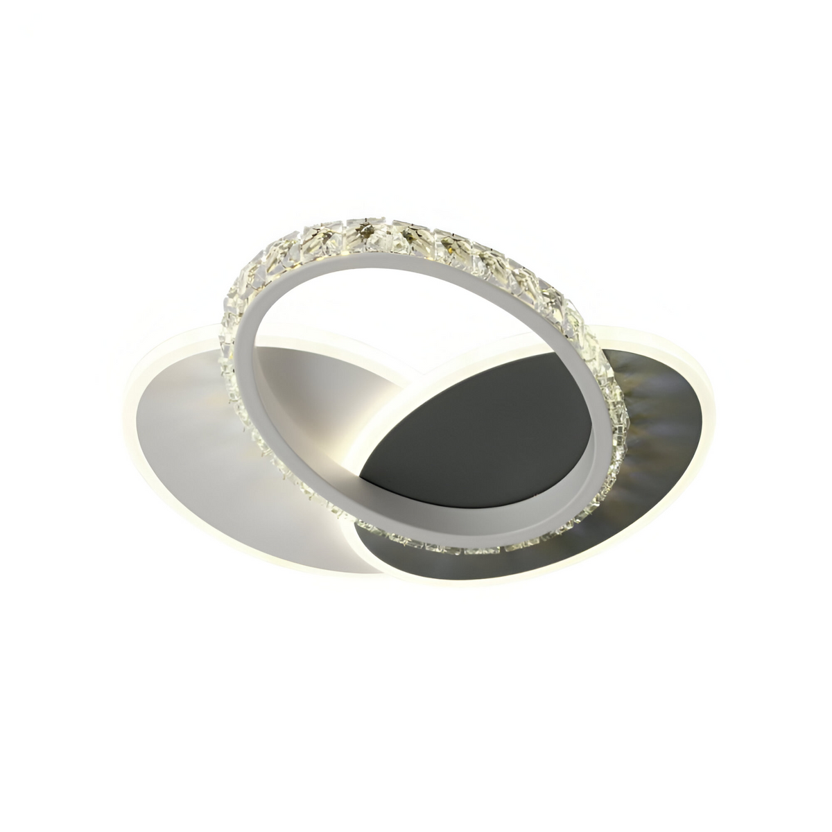 Lustra LED cu cristal PRISMIQ 39W, 3 Ovale, lumina Rece/Calda/Neutra, Negru, imaginea 1