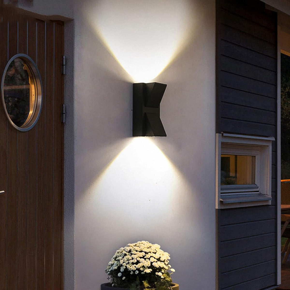 Aplica LED de Exterior si Interior, 6W, 2 Surse x 5W, IP65, ABS, Negru, 3000K, AX100/2BK, imaginea 1