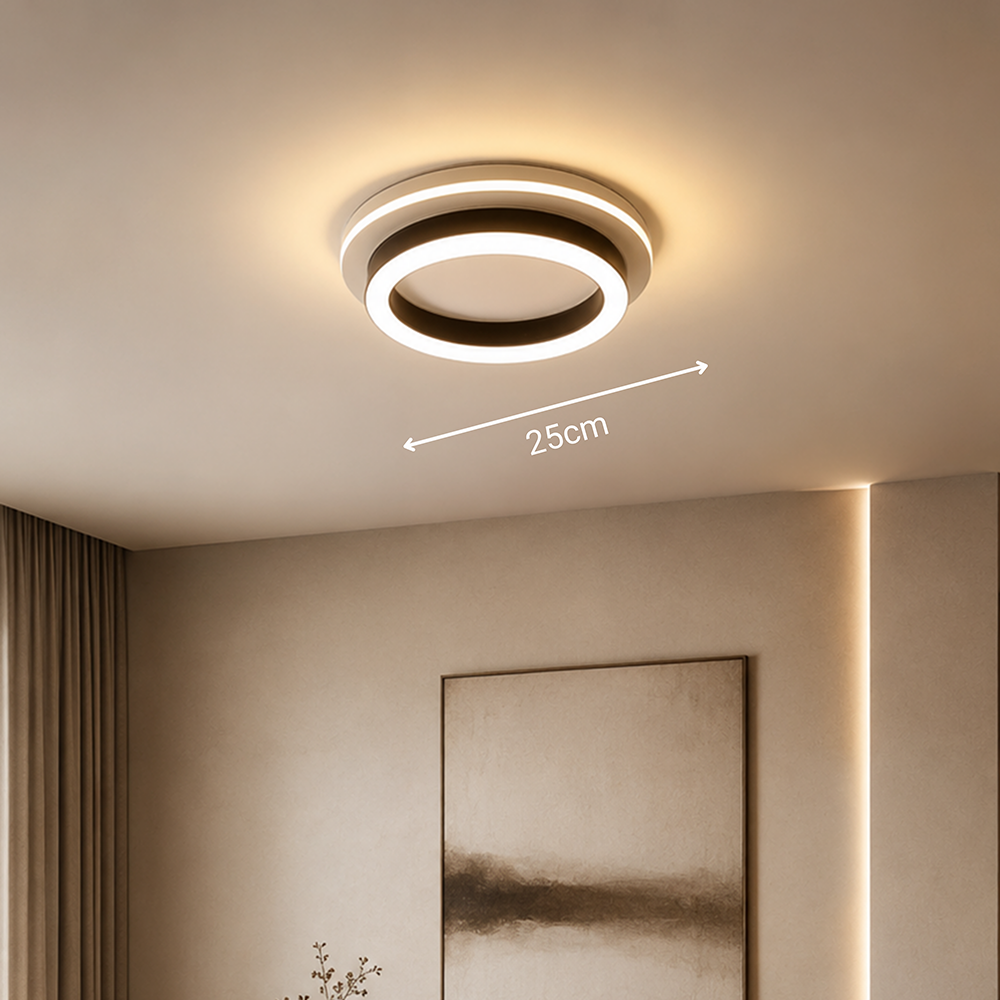 Lustra LED MODERNA 25W, Diametru 20cm, Rotunda, lumina Rece/Calda/Neutra, Negru, imaginea 3