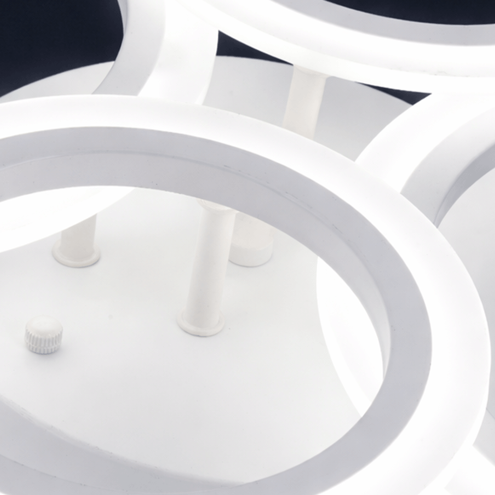 LED Chandelier with Remote Control BETTY 43W, 4 Rings, Cool/Warm/Neutral Light, Dimmable, White, imaginea 8