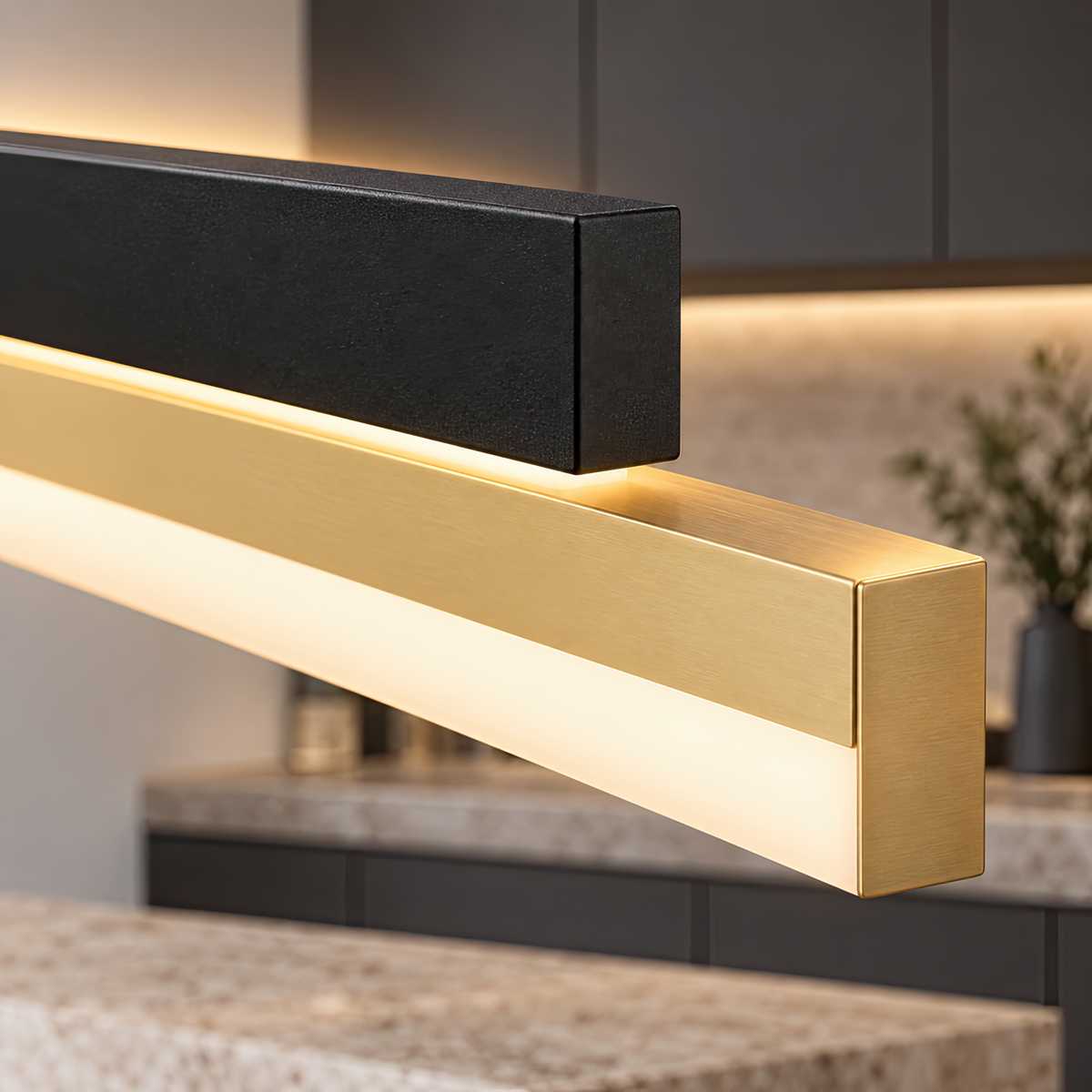 Aplica LED LINIUS 29W, 2 Elemente, Liniara, Lumina Calda/Neutra/Rece, Auriu Negru, imaginea 6