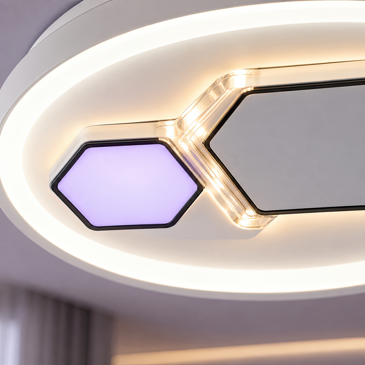 Lustra LED KATHLEEN RGB 16W, lumina Calda/Neutra, Alb, imaginea 5