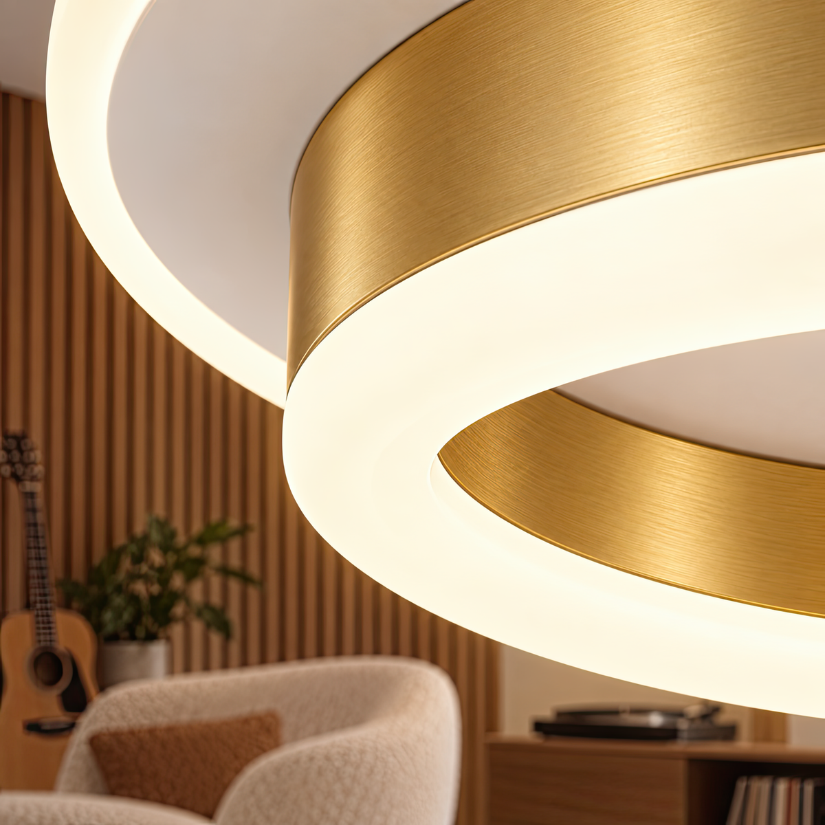 LED lustr SOLENA KROHLE 21W, priemer 20cm, svetlo Studené/Teplé/Neutrálne, Biela Zlatá, imaginea 6
