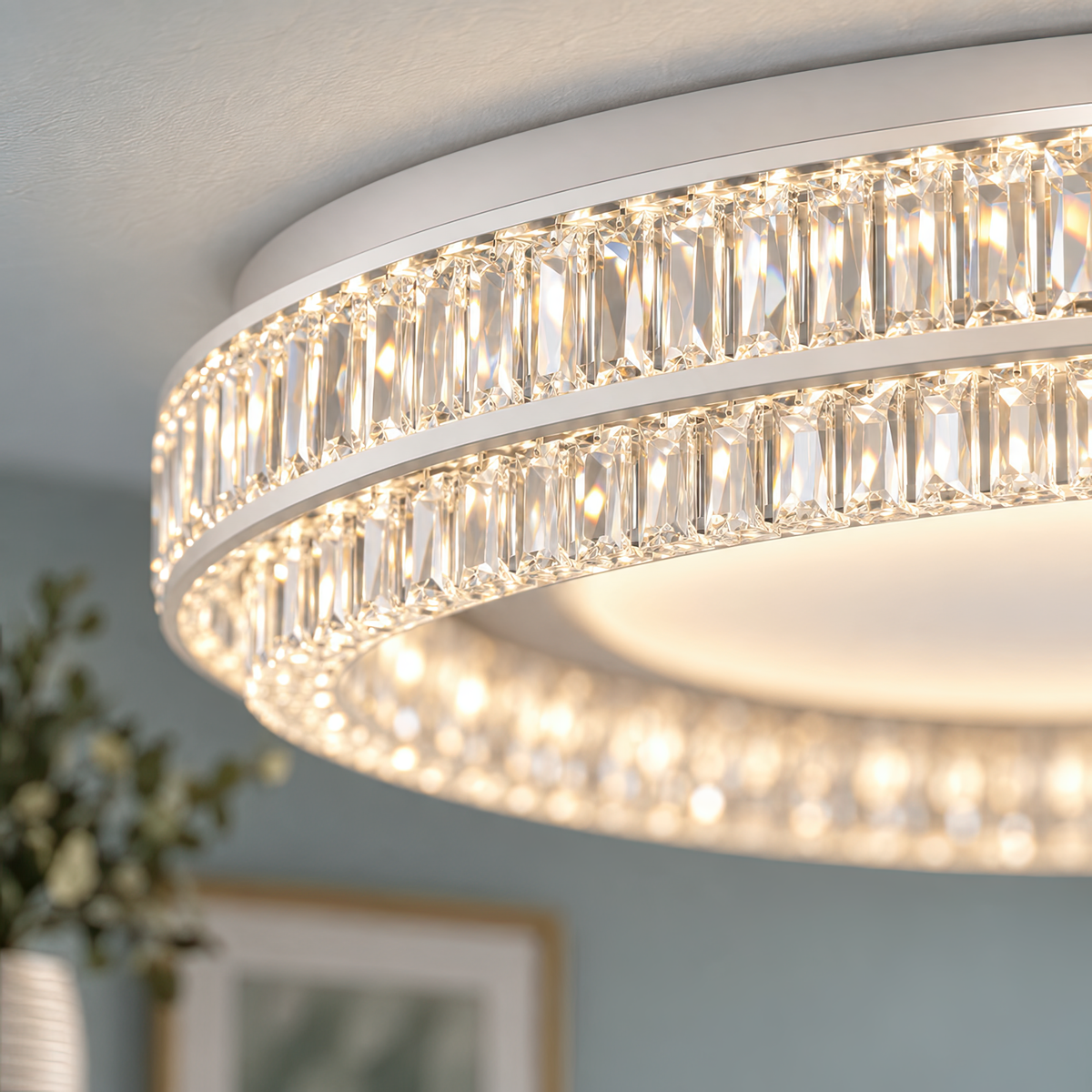 Lustra LED WON Nobile, 67W, Diametru 30cm, Lumina Calda/Neutra/Rece, Alb