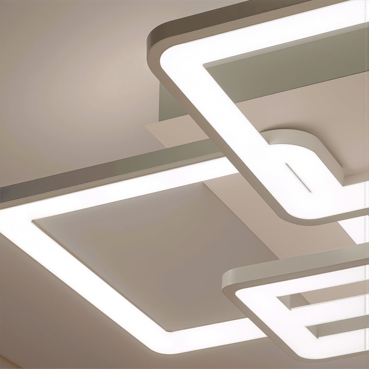 LED luster s diaľkovým ovládačom ELLA 119W, 6 štvorcov, studené/teplé/neuterálne svetlo, stmívateľný, biely, kov a akryl, imaginea 8