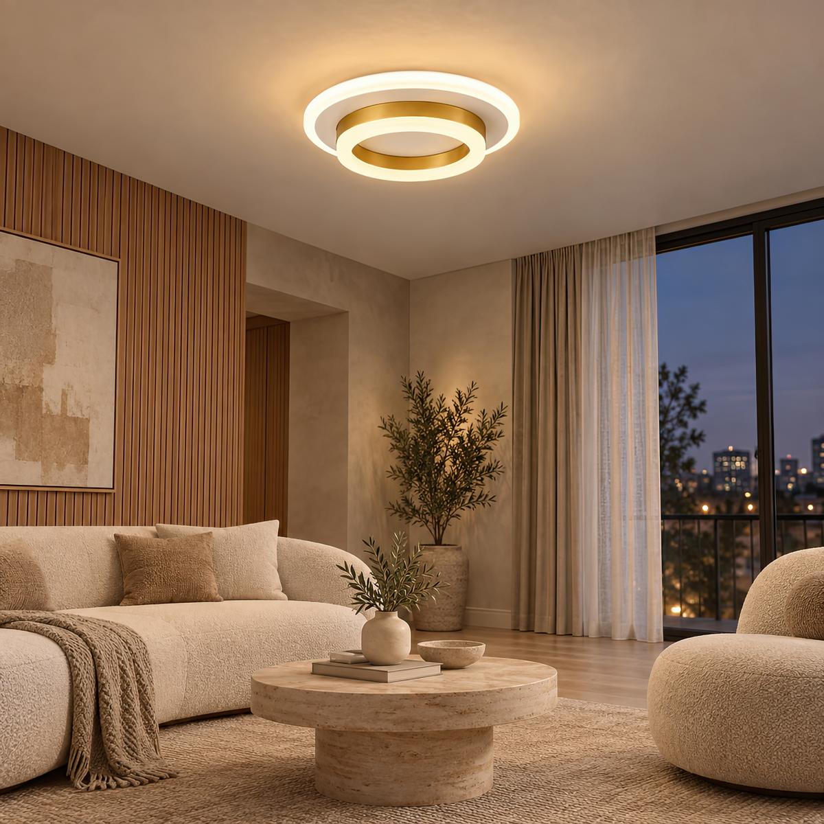LED lustr SOLENA KROHLE 21W, priemer 20cm, svetlo Studené/Teplé/Neutrálne, Biela Zlatá, imaginea 7