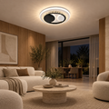 Lustra LED cu cristal ARIELLA 39W, Rotunda, Lumina Rece/Calda/Neutra, Negru