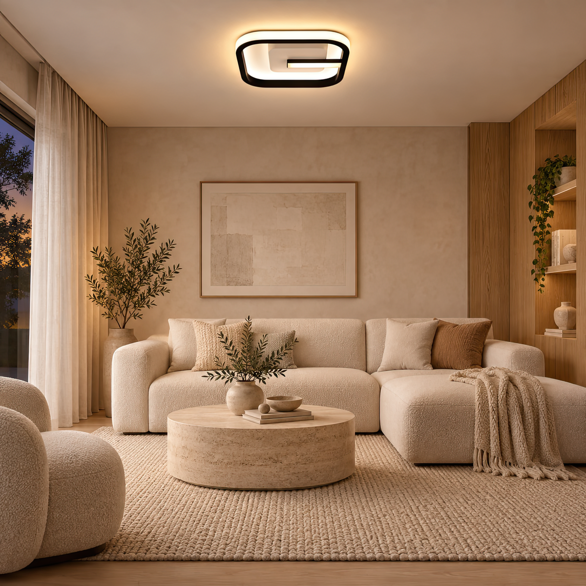 LED luster VICTORIA 19 W, štvorcový, studené/teplé/neuterálne svetlo, čierny, biely, imaginea 8