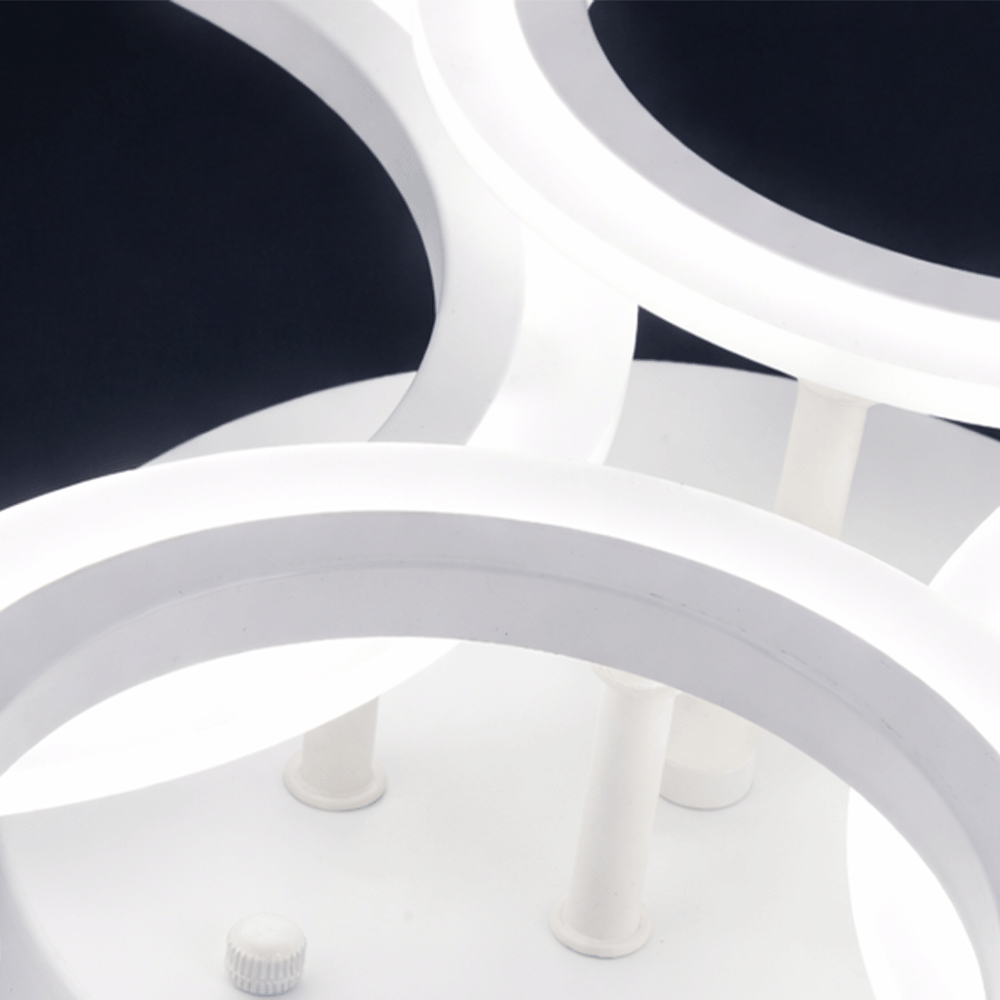 LED Chandelier with Remote Control BETTY 43W, 4 Rings, Cool/Warm/Neutral Light, Dimmable, White, imaginea 7