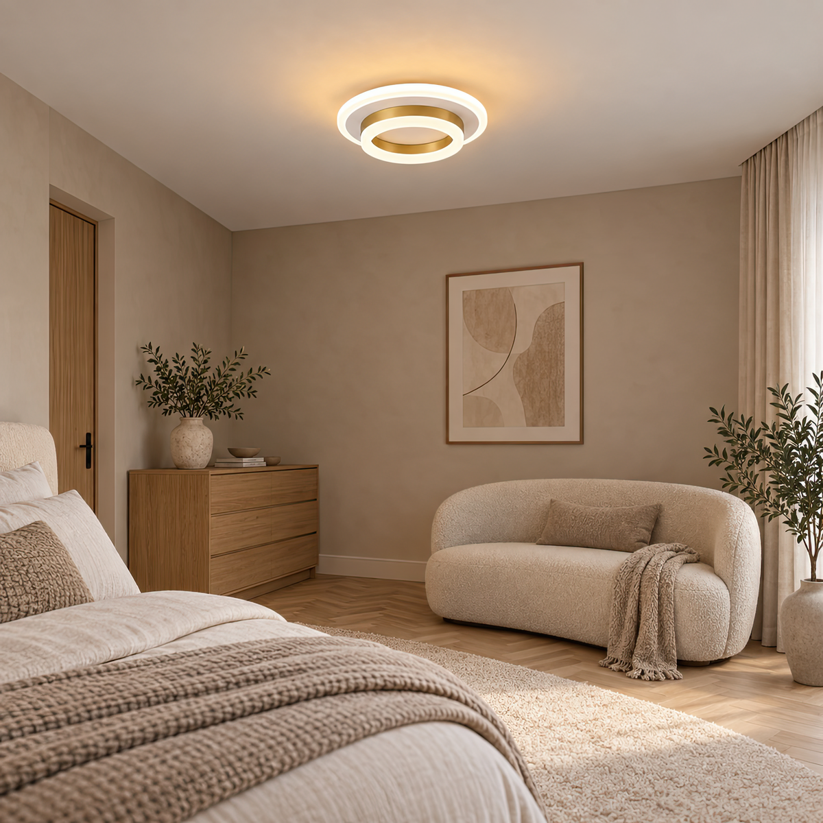 LED lustr SOLENA KROHLE 21W, priemer 20cm, svetlo Studené/Teplé/Neutrálne, Biela Zlatá, imaginea 8