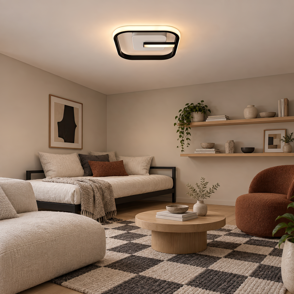LED luster VICTORIA 19 W, štvorcový, studené/teplé/neuterálne svetlo, čierny, biely, imaginea 9