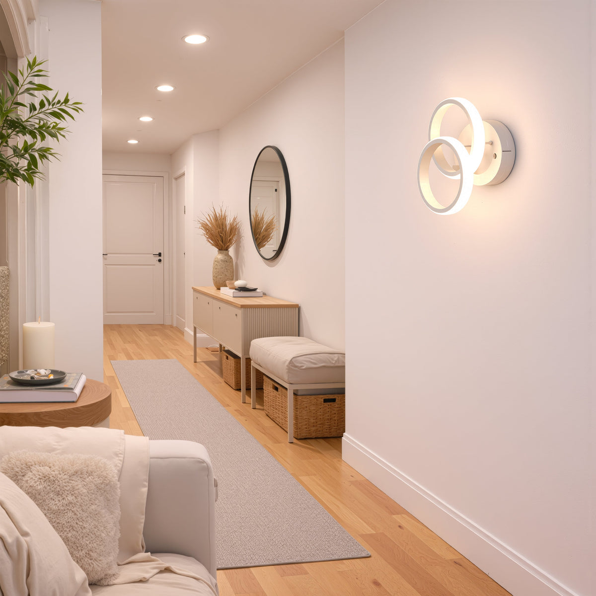 LED luster VERTEX CIRCULA 21 W, 2 kruhy, kovové rámy, studené/cieple/neuterálne svetlo, biela, imaginea 6